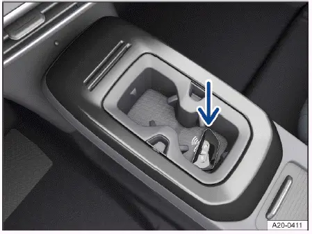 Volkswagen ID.4 arranque de emergencia ubicación llave en consola central para reconocimiento