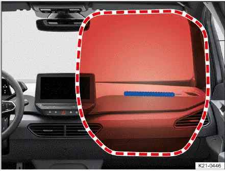 Volkswagen ID.4 airbag frontal acompañante ubicación zona despliegue