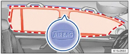 Volkswagen ID.4 airbag de cabeza ubicación lateral techo