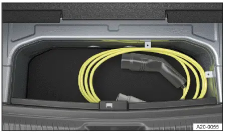 Volkswagen ID.4 compartimento maletero almacenamiento cable carga