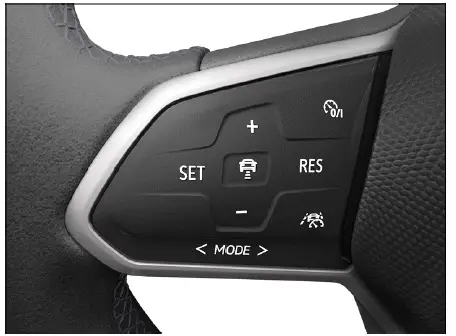 Controles del ACC en el volante multifunción del Volkswagen ID.4