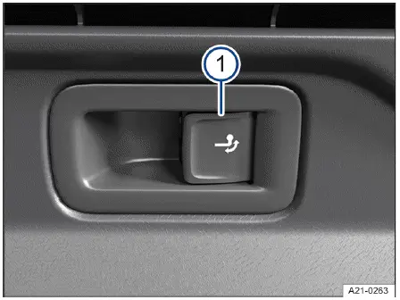 Volkswagen ID.4 botón de desbloqueo del enganche para remolque en el maletero