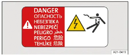 Volkswagen ID.4 señal de advertencia en cargador de batería y componentes de alto voltaje