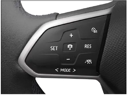 Volante multifunción del Volkswagen ID.4 con controles del limitador de velocidad