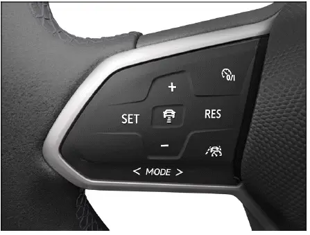 Volante multifunción del Volkswagen ID.4 con controles del regulador de velocidad