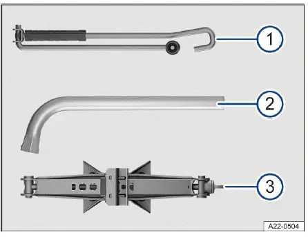Volkswagen ID.4 herramientas adicionales gato llave rueda manivela
