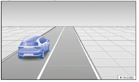 Visualización de vehículo lento detectado en carril izquierdo en Volkswagen ID.4